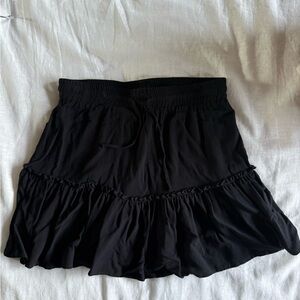 Black Ruffled Mini Skirt